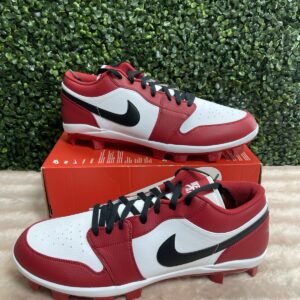 air jordan 1 retro mcs low 'chicago' red white baseball cleats cj8524 611 sz 15