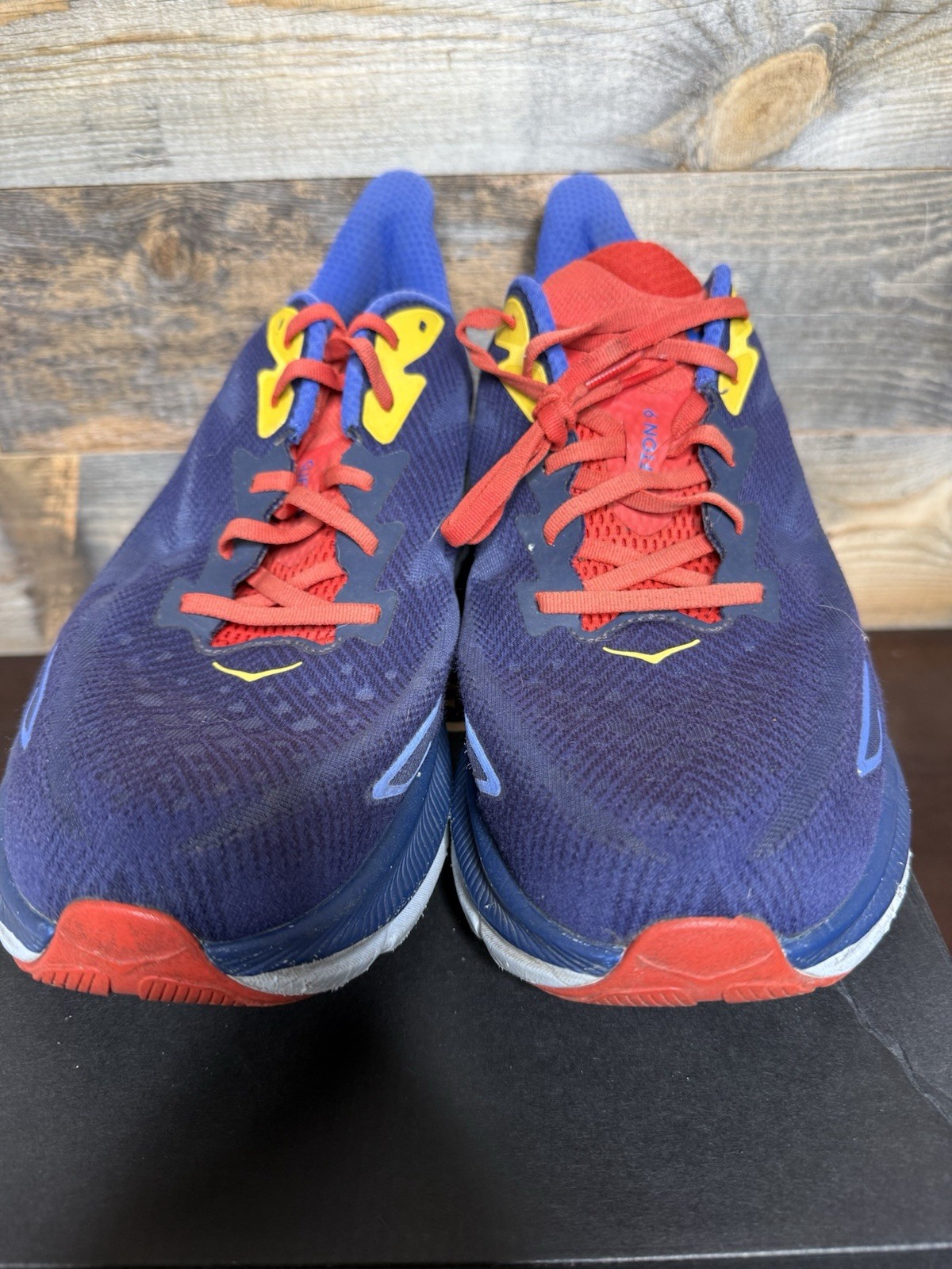 hoka one one clifton 9 bellwether blue/dazzling blue knit men's sneakers hoka one one clifton 9 bellwether blue/dazzling blue knit men's sneakers
