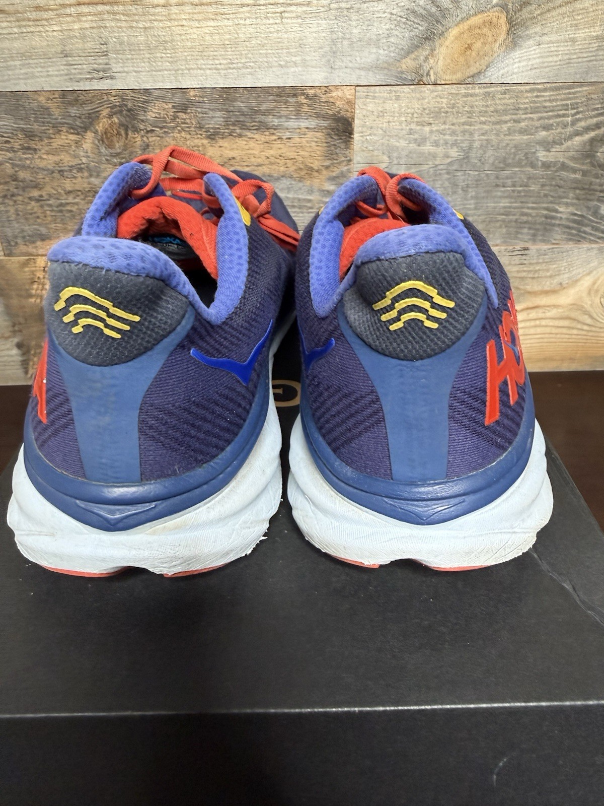 hoka one one clifton 9 bellwether blue/dazzling blue knit men's sneakers hoka one one clifton 9 bellwether blue/dazzling blue knit men's sneakers