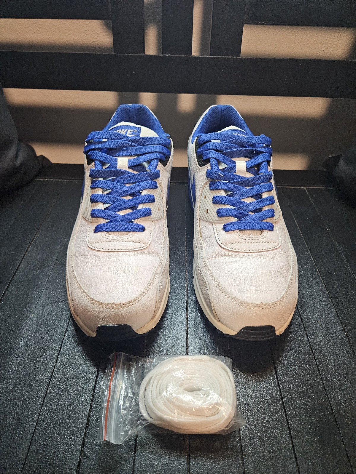nike air max 90 'white game royal photon dust' sz 11m/12.5w (fn6843 100) used nike air max 90 'white game royal photon dust' sz 11m/12.5w (fn6843 100) used