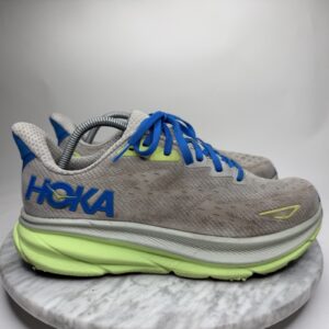 hoka one one clifton 9 stardust/electric cobalt running shoes mens size 10d