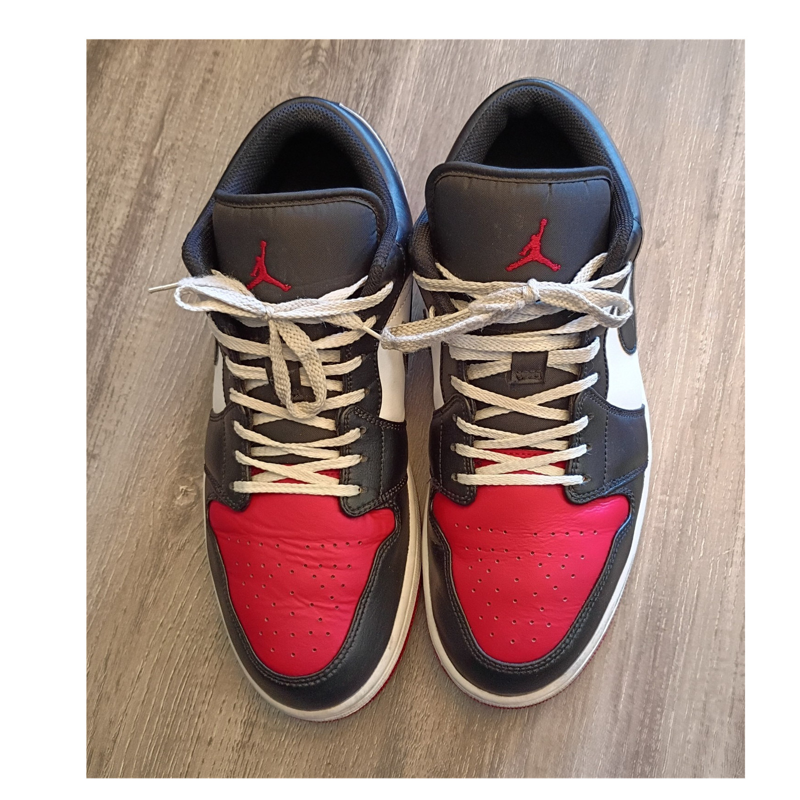 jordan air jordan 1 low bred toe 2.0 low top black red white 553558 161 jordan air jordan 1 low bred toe 2.0 low top black red white 553558 161