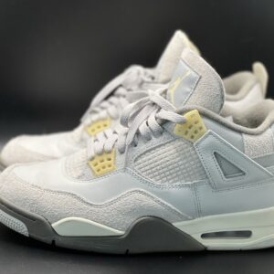 jordan air jordan 4 craft dv3742 021 retro se low top men's gray yellow sneakers