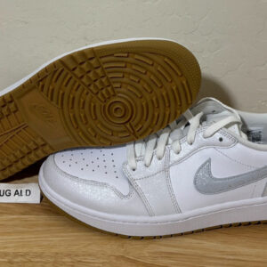 nike air jordan 1 low white/gray spikeless golf shoes size men's 10.5 dd9315 111