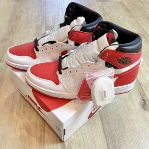nike air jordan 1 retro high og heritage white univ red sz 10.5 [555088 161]
