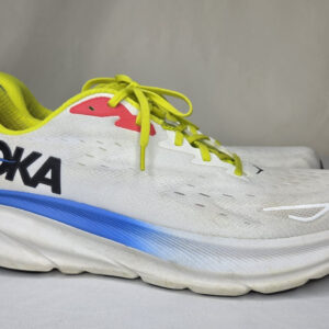 hoka clifton 9 mens size 14d 1127895 bvr f27224e white blue yellow running shoe
