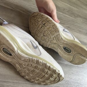 nike air max 97 low top lace up sneakers white/wolf grey black 921826 101