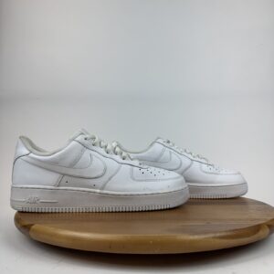 mens nike air force 1 '07 white leather basketball shoes sneakers size 10.5 guc