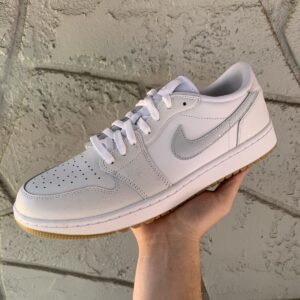 nike air jordan 1 low white/gray spikeless golf shoes size men's 10.5 dd9315 111