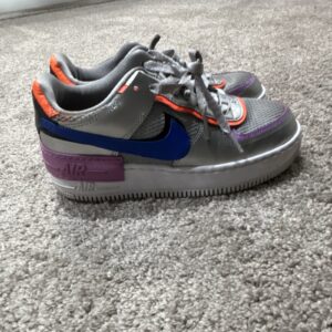 nike air force 1 low top men’s colorblock sneakers gray purple orange blue