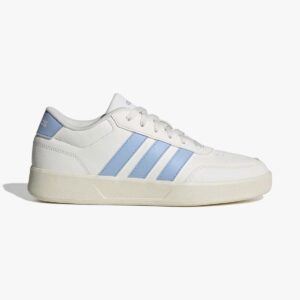 adidas women’s low top lace up athletic sneakers white light blue leather 7.5
