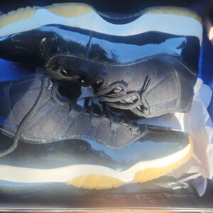 jordan air jordan 11 retro space jam high top lace up sneakers black/white