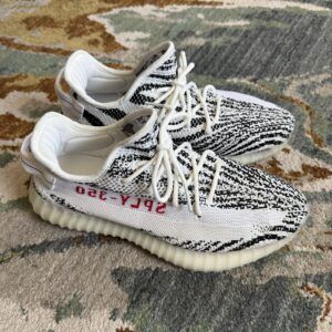 adidas yeezy boost 350 v2 low zebra men's sneakers size 11 black/white.