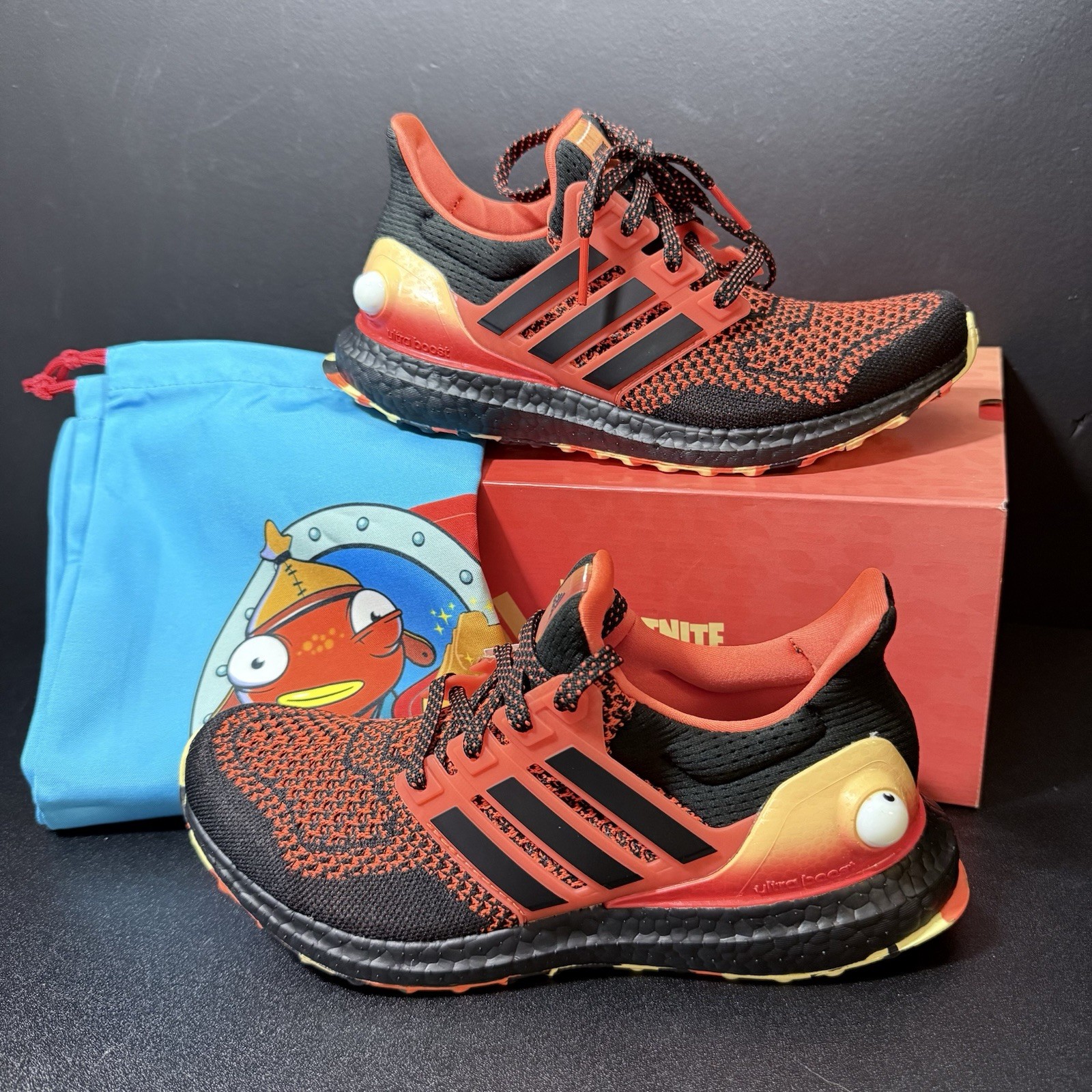 fortnite adidas ultraboost 1.0 fishstick mens size 7 orange black white jq0715 fortnite adidas ultraboost 1.0 fishstick mens size 7 orange black white jq0715