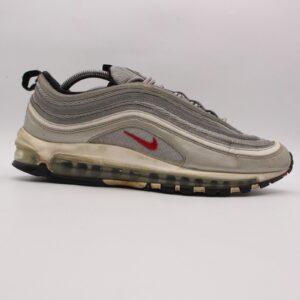 nike retro air max 97s men's 11.5 sneakers silver bullet red white 884421 001