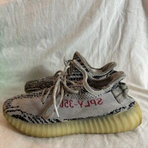 adidas yeezy boost 350 v2 zebra men’s size 7 white black red sneakers read flaw