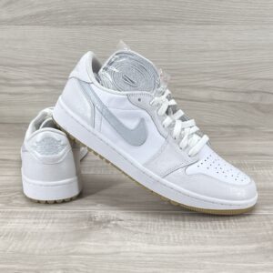 nike air jordan 1 low golf shoes spikeless white gum men’s size 12 dd9315 111