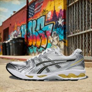 asics men's shoes asics gel kayano 14 white tai chi yellow 1203a537 101