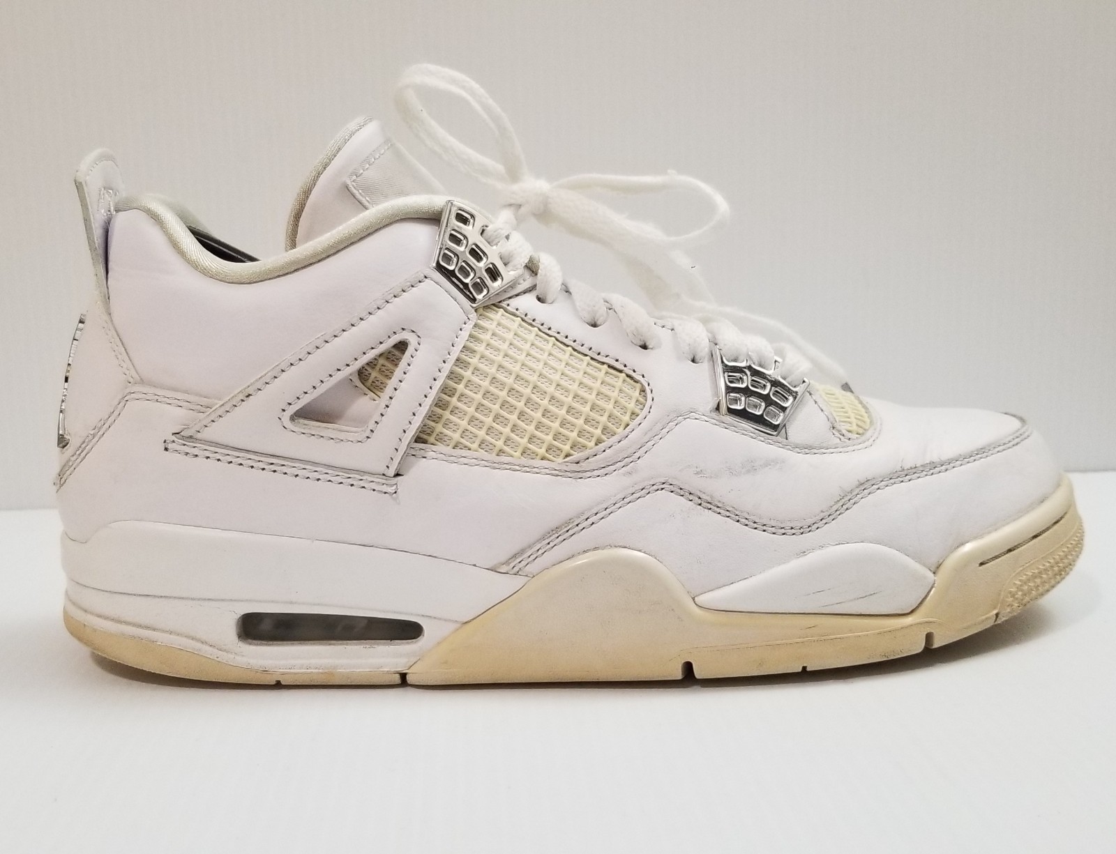nike air jordan 4 retro pure money white metallic silver 308497 100 mens sz 10.5 nike air jordan 4 retro pure money white metallic silver 308497 100 mens sz 10.5