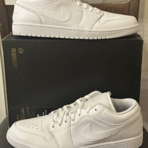 new nike air jordan 1 low triple white sz 13 553558 136 sneakers no box top