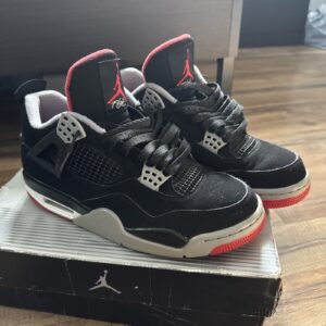 air jordan 4 retro bred og size 9 pre owned 308497 060 black net, red jumpman