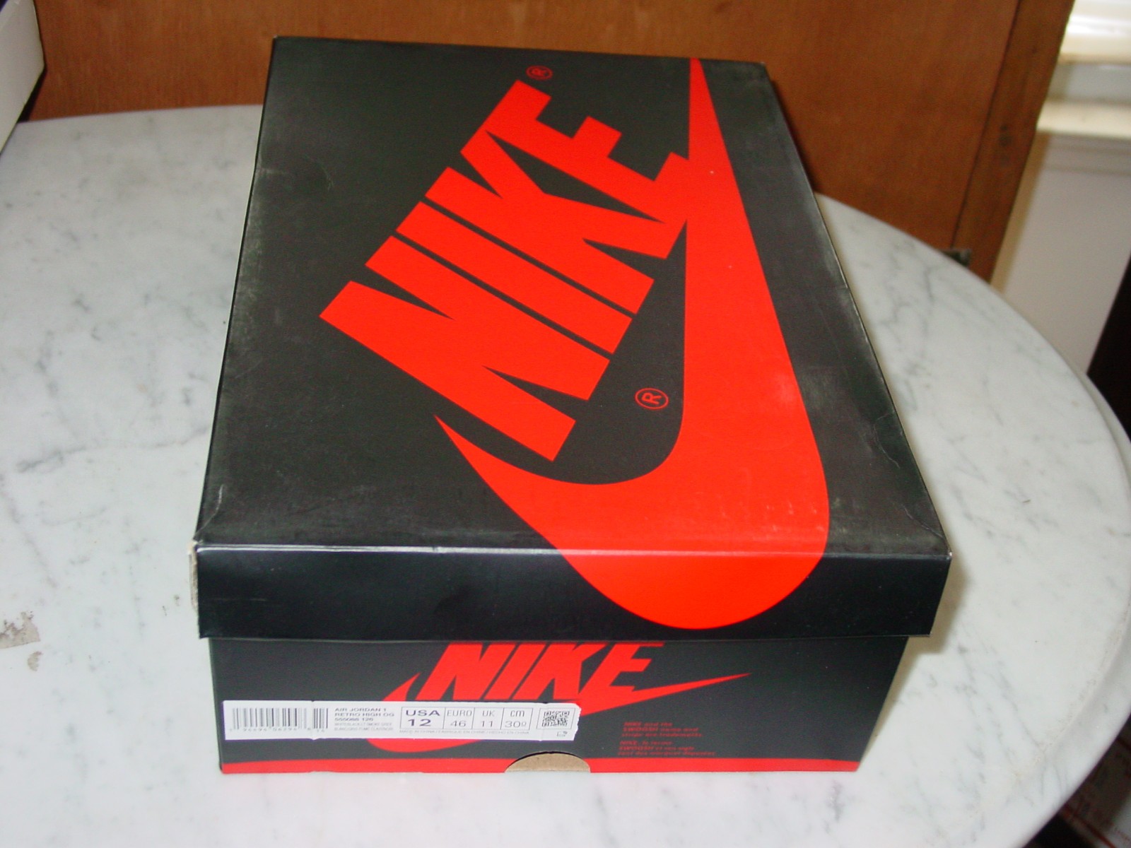 nike air jordan retro 1 high og white "light smoke grey" box only! size 12 nike air jordan retro 1 high og white "light smoke grey" box only! size 12