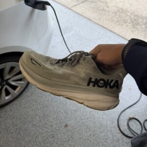 hoka one one men's clifton 9 gray running sneakers size 12