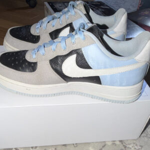 nike air force 1 low sneakers black/gray/light blue dv3892 900.
