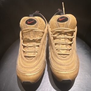nike air max 97 og 2023 metallic gold low top lace up leather sneakers men