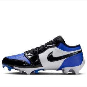 new men's size 9 nike air jordan 1 low td royal blue black white football cleats