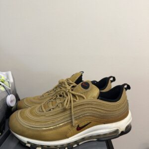 nike air max 97 white metallic gold bullet mens shoes size 10.5 used but good