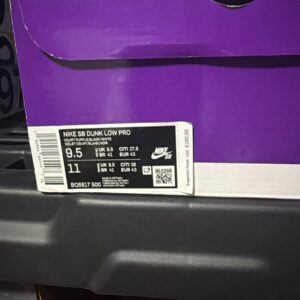 nike sb dunk low pro court purple men's sneakers size 9.5
