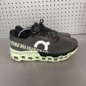 on cloudmonster 2 mens sz 11 running shoes asphalt/lima gray green pink