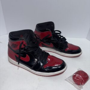 nike air jordan 1 retro og high patent bred size 10.5 555088 063 preowned