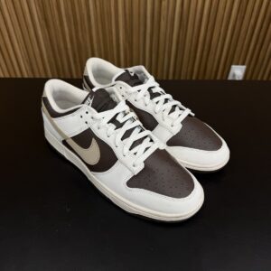 nike dunk low next nature summit white baroque brown size 12, preowned r
