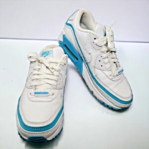 nike air max 90 x undftd undefeated white blue fury sneakers women's 7 men's 5.5
