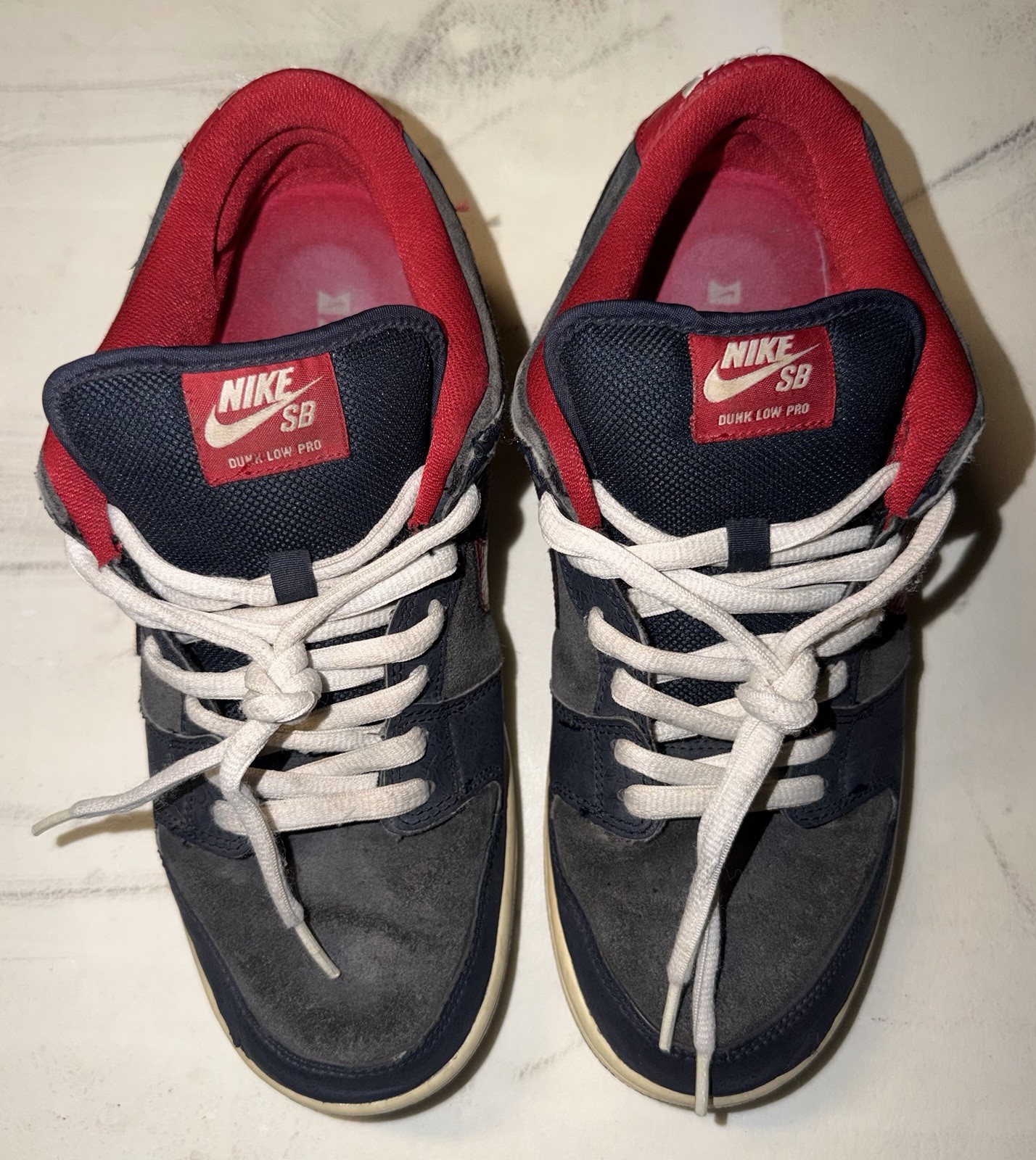 nike sb dunk low pro dark obsidian gym red used size 9.5 men 11 wmn 304292 461 nike sb dunk low pro dark obsidian gym red used size 9.5 men 11 wmn 304292 461