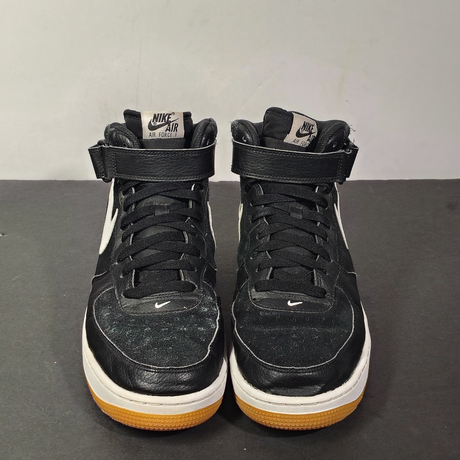 nike air force 1 mid men 11 black white gum leather suede sneaker 315123 035 nike air force 1 mid men 11 black white gum leather suede sneaker 315123 035