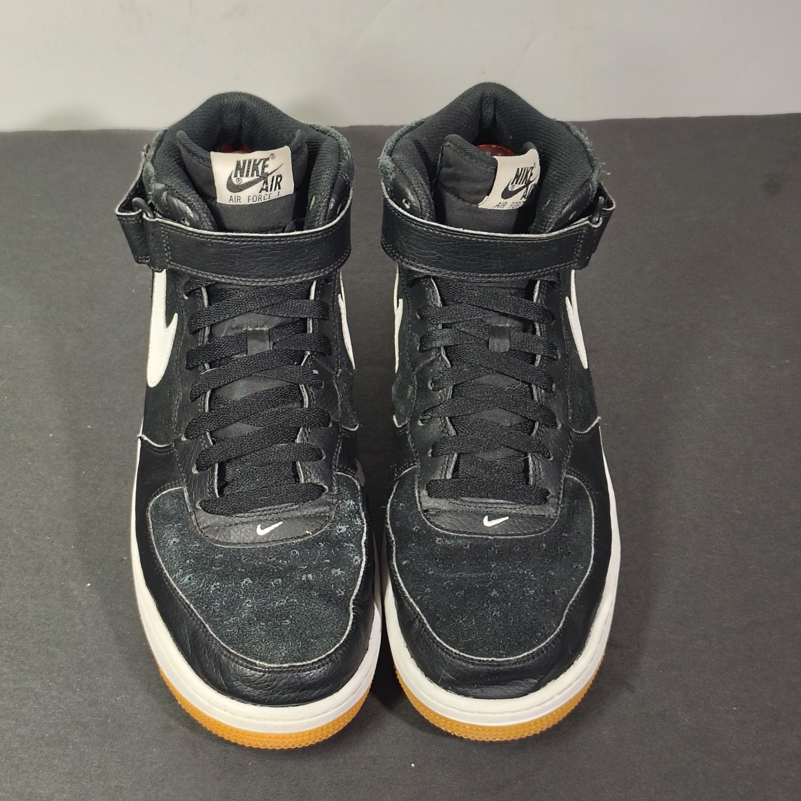 nike air force 1 mid men 11 black white gum leather suede sneaker 315123 035 nike air force 1 mid men 11 black white gum leather suede sneaker 315123 035