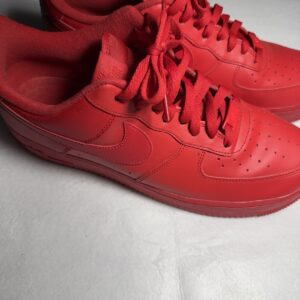nike air force 1 low top triple red lace up men's sneakers cw6999 600