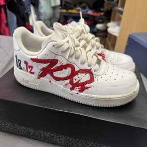 nike air force 1 low '07 white/red/black custom men's sneakers 315122 111
