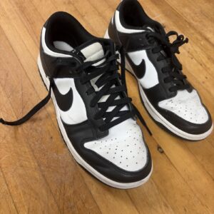 size 9 nike dunk low black white dd1391 100