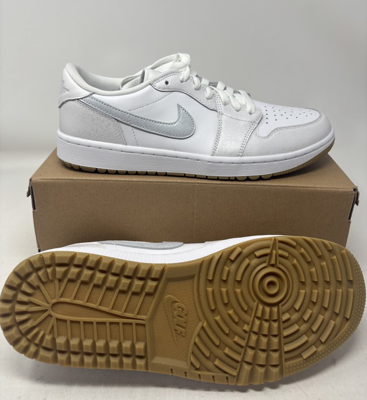 nike air jordan 1 low golf shoes spikeless white gum dd9315 111 men's size nike air jordan 1 low golf shoes spikeless white gum dd9315 111 men's size