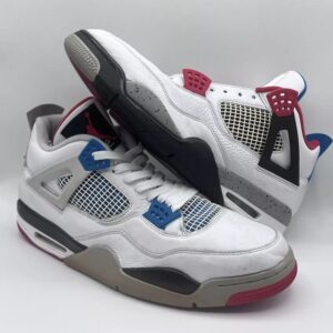 nike air jordan retro 4 what the ci1184 146 sz 14 white cement red military blue