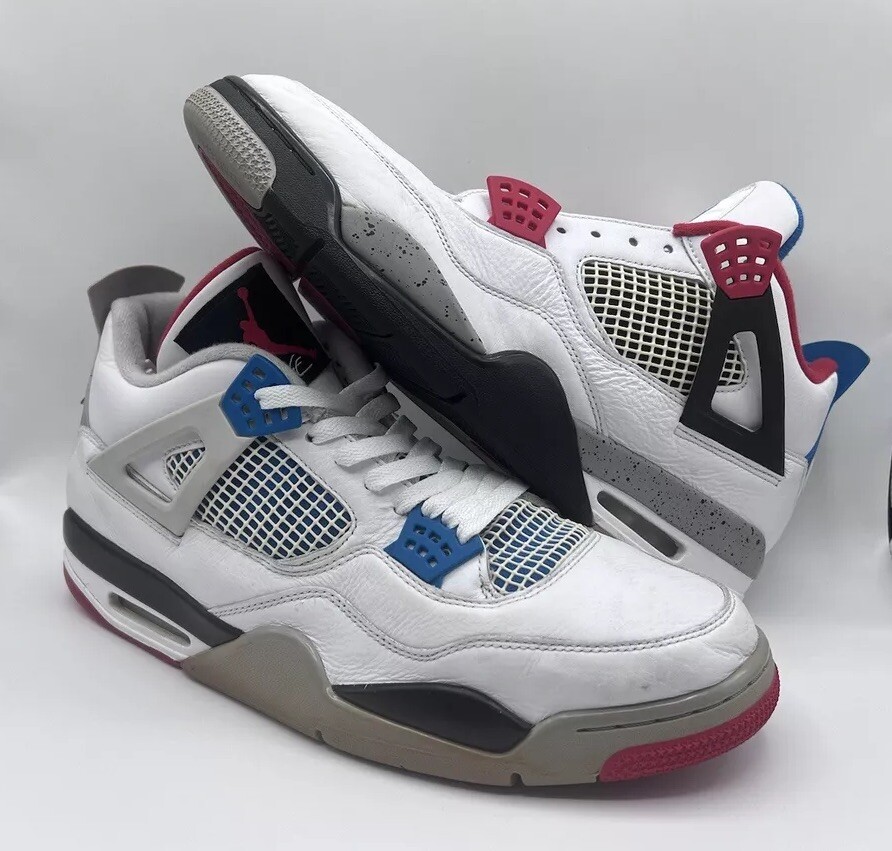 nike air jordan retro 4 what the ci1184 146 sz 14 white cement red military blue nike air jordan retro 4 what the ci1184 146 sz 14 white cement red military blue