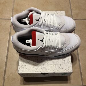 nike men's air jordan 4 rm size 13 white fire red black |fq7939 102| new