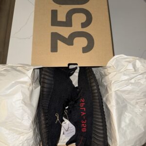 adidas yeezy 350 v2 black red size 10 near deadstock