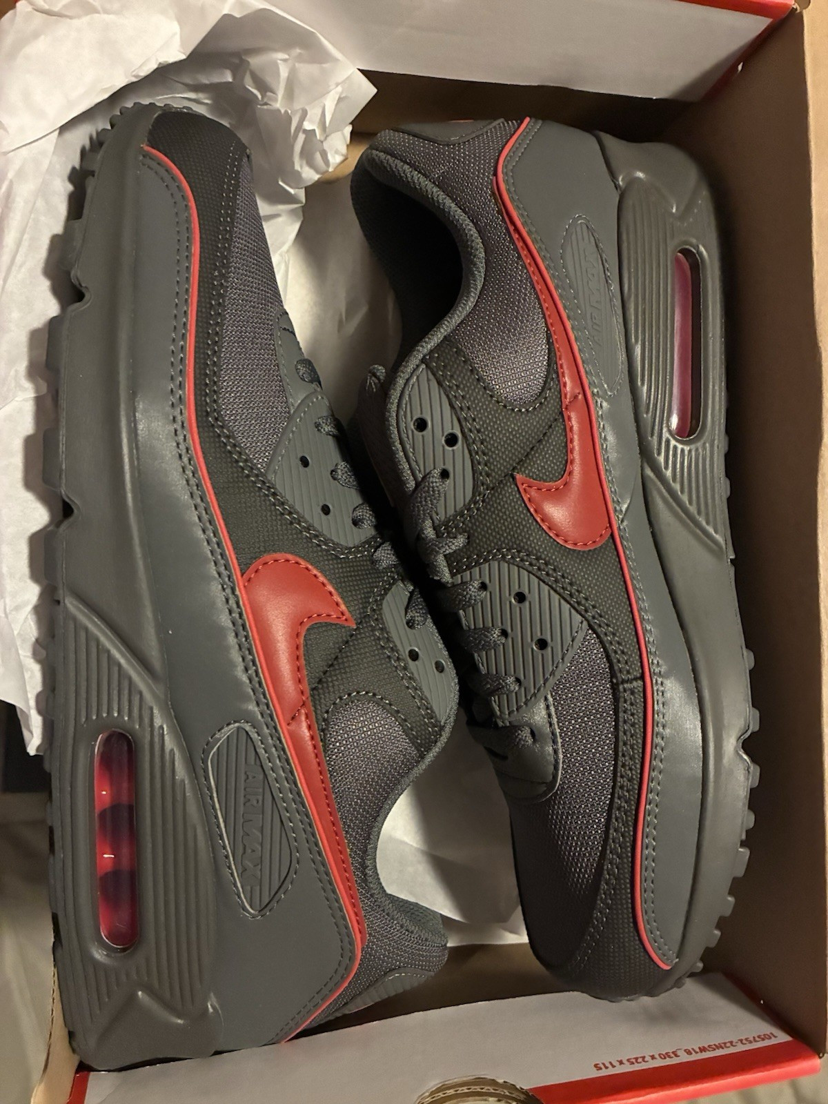 nike air max 90 premium iron grey/university red/black hv4517 001 men's nike air max 90 premium iron grey/university red/black hv4517 001 men's