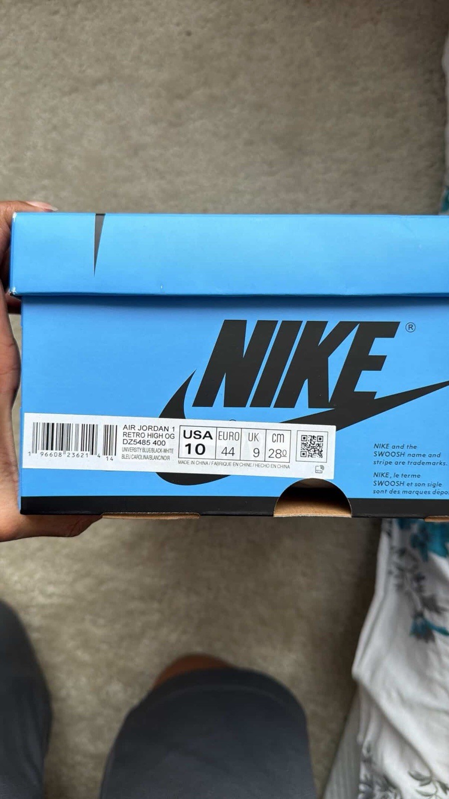 jordan air jordan 1 retro high og unc toe univ blue/black/white dz5485 400 jordan air jordan 1 retro high og unc toe univ blue/black/white dz5485 400