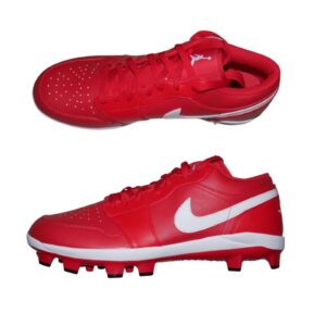 nike air jordan 1 retro low baseball cleats mens size 15 varsity red white new!